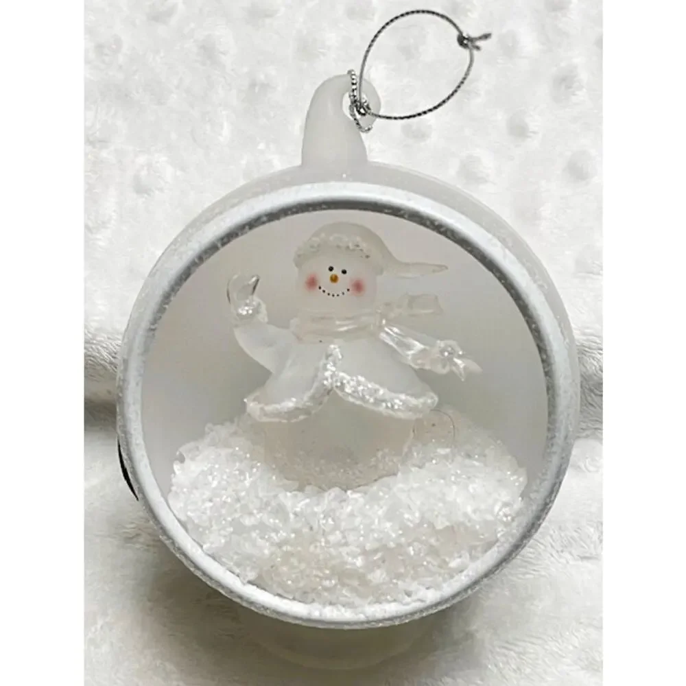 Vintage 2003 Target Exclusive Color Changing Lighted Snowman Ball Ornament-NIB